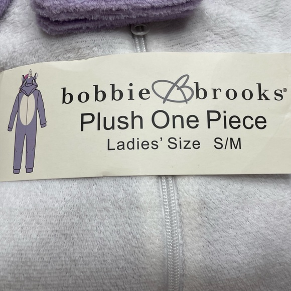 Bobbie Brooks Plush One Piece Purple Unicorn Pajamas or Costume Ladies S/M New - Picture 3 of 7